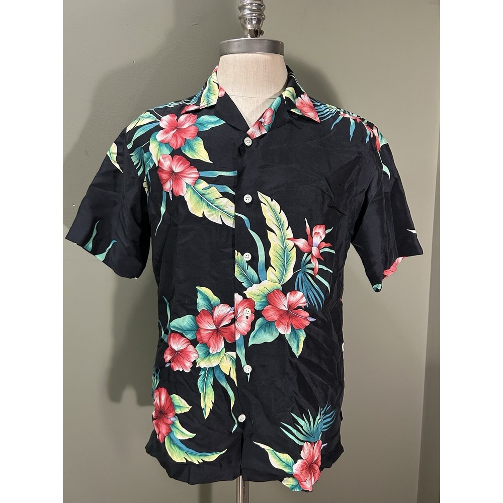 Vtg Polo Ralph Lauren Caldwell Hawaiian Shirt Silk Loop Collar Mens Sz Small